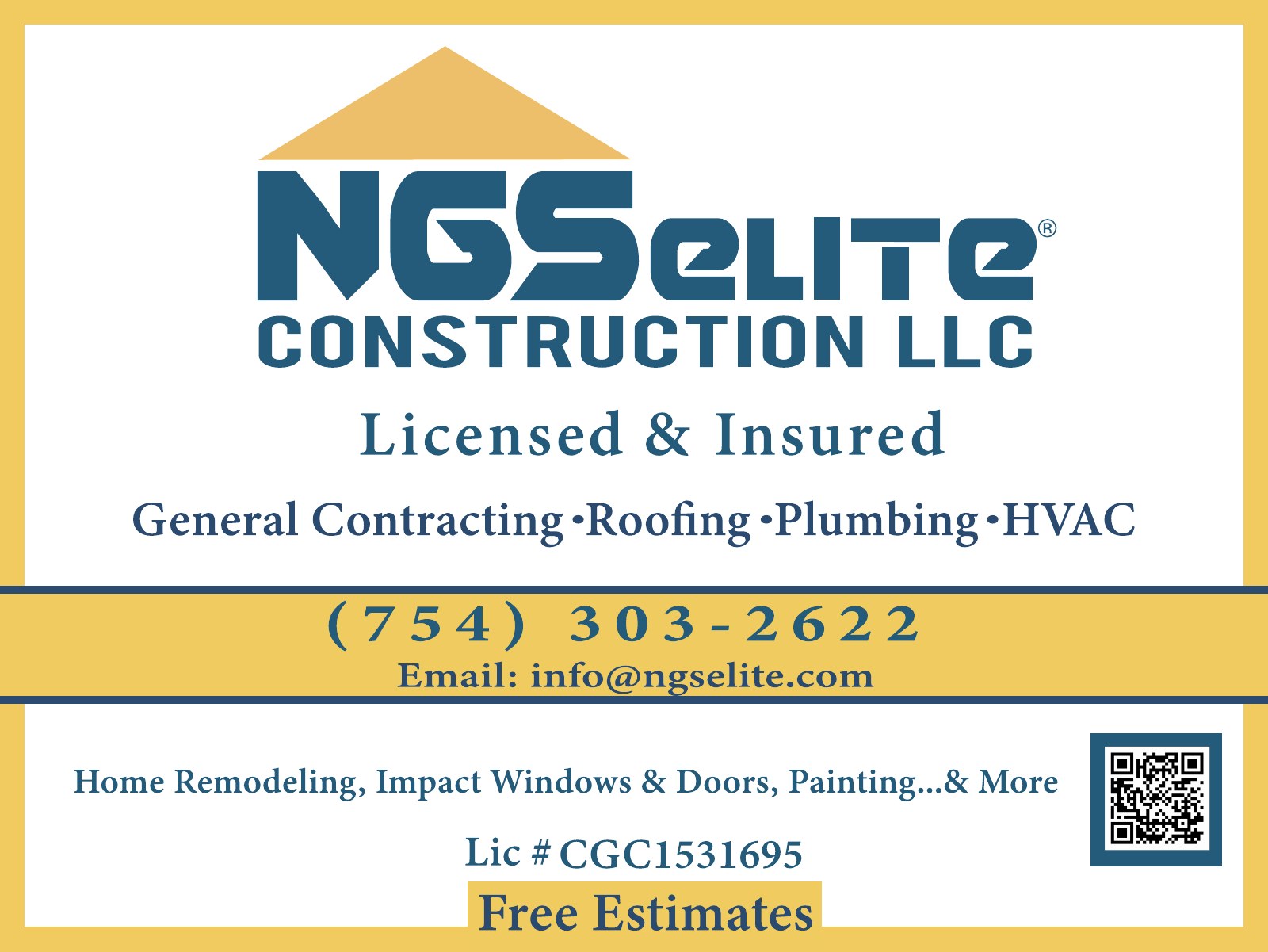 NGS Elite Construction — Business Branding / Print Collateral